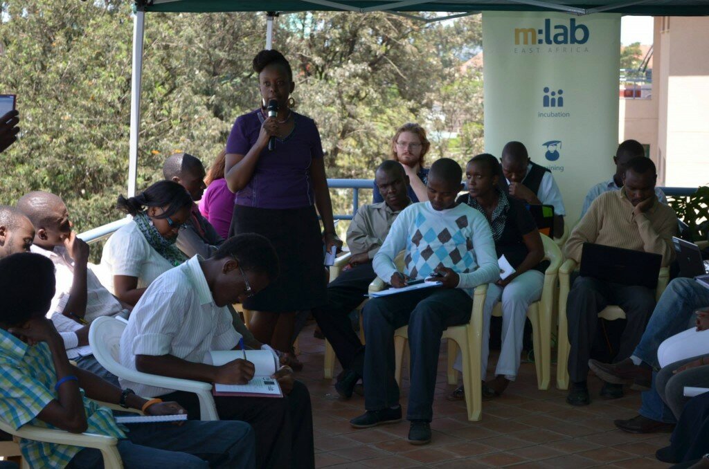 Njeri Wangari from Safari Tales speaking during Wireless Wednesday Meetup on Education